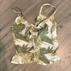 Leaf Print Crop Top